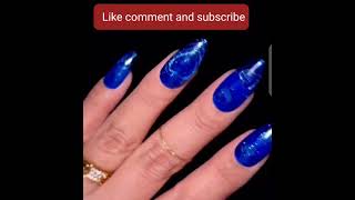 blue Heart nail design