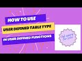 How to use User defined Table type in User defined functions in sql |Sql Server|