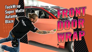 Door Wrapping with TeckWrap super matte - SCM36 Autumn Blaze