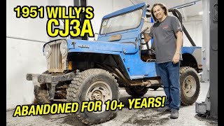 I Get FOUR Vehicles STUCK Trying to Rescue an ABANDONED 1951 Willy's CJ3A Jeep