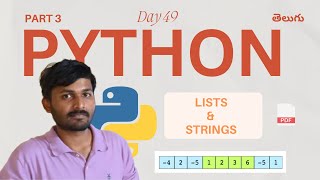 Day 49 | 🔥Master Python Lists: Split, Join & Negative Indexing Explained 💡 | Python for Beginners