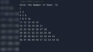 FLOYD'S Triangle Pattern | #cprogramming
