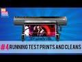 Test printing and cleans on a Roland TrueVis printer