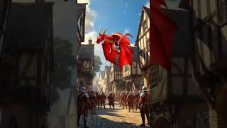 A Small Hero Rises: The Battle for the Medieval Town 🐉❤️ #aiart #aishorts  #battle #dragon