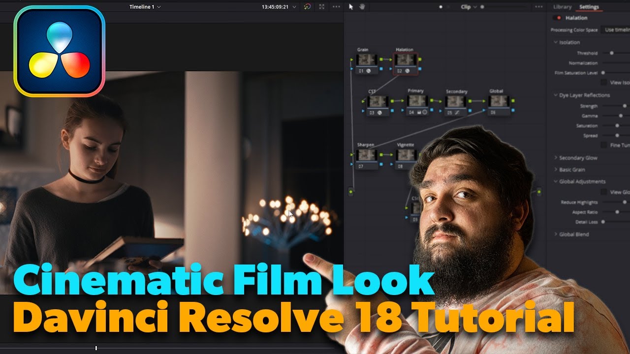 How To Get The Cinematic Film Look Davinci Resolve 18 Tutorial Youtube