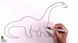 How to draw a brontosaurus easily