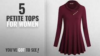 Top 10 Petite Tops For Women [ Winter 2018 ]: Miusey Cowl Neck Tunic, Women's Long Sleeve Loose Fit