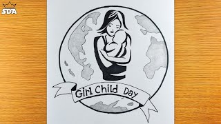 Save Girl Child - Save Girl Child Drawing - How to Draw Save Girl Child - Save Girl Child Poster