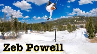 SNOWBOARDING with ZEB POWELL THROWING DOWN || WOODWARD TAHOE 2019 SHREDBOTS WEEK