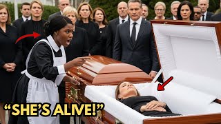 She’s Not Dead! A Black Maid Stops a Billionaire’s Funeral — What Happens Next Shocks Everyone