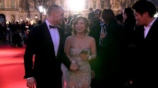 Ayumi Hamasaki and boyfriend leaving the Bouddha 2 photocall. Massive crowd