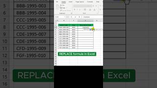 REPLACE Formula in Excel #exceltutorial #mexcel #excelsolutions