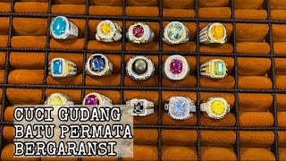 CUCI GUDANG !! BATU PERMATA BERGARANSI DENGAN RING PERAK MEWAH. topaz, zamrud ceylon, bacan, saphire