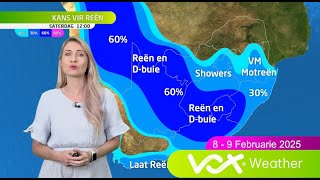 8 - 9 Februarie 2025 | Vox Weer NAWEEK Voorspelling