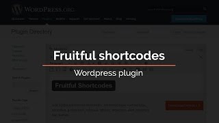 Fruitful shortcodes - WordPress plugin