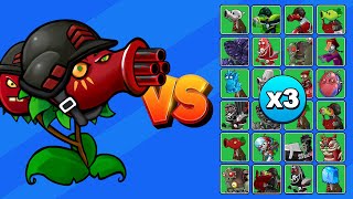 PETA-CEREZANTRALLADORA VS TODOS LOS ZOMBIS X3 | PvZ Fusion