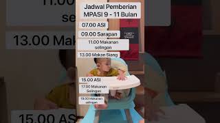 Jadwal Pemberian MPASI 9 - 11 Bulan