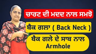 ਬੈਕ ਗਲਾ ਅਤੇ ਮੋਢੇ ਬਾਰੇ ਜਾਣਕਾਰੀ | Back Neck and Armhole cutting for all size | All size armhole Chart