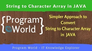 Conversion of String to Character Array in Java | Program World