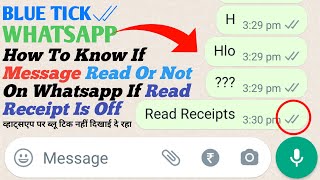 How To Know If Message Read Or Not On Whatsapp If Read Receipt Is Off-Whatsapp Blue Tick Not Showing