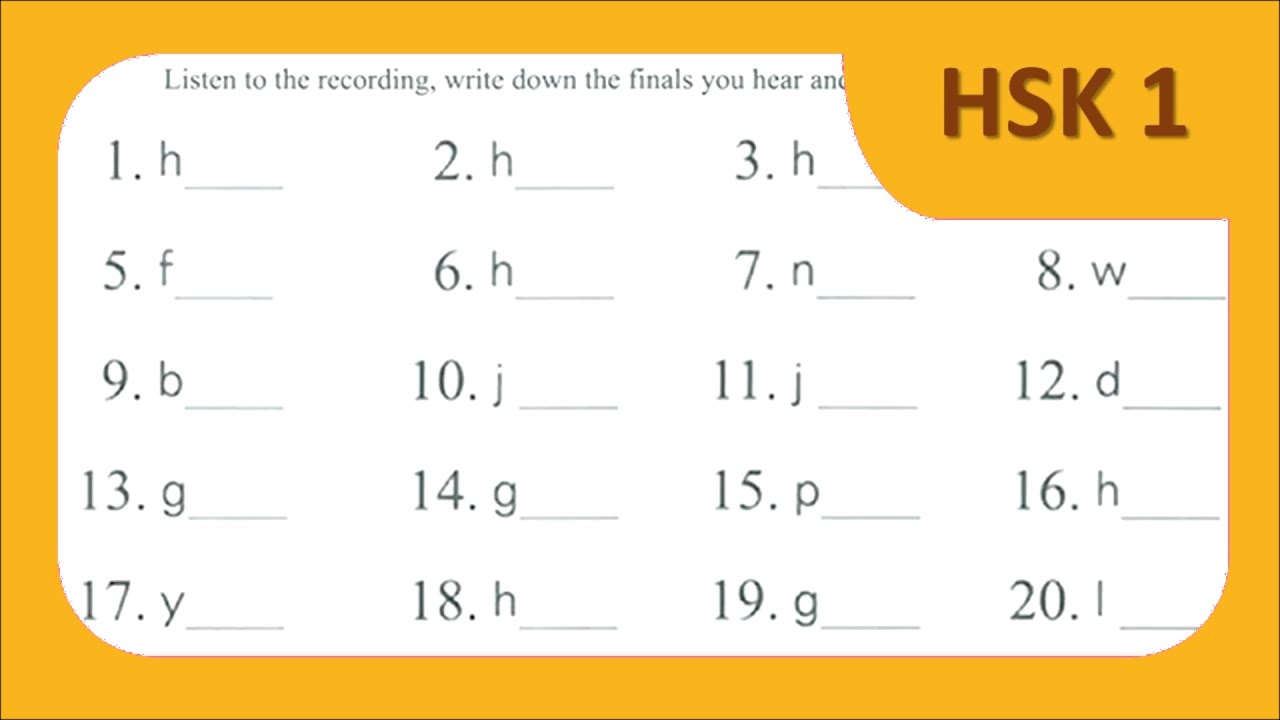 Hsk 1 Workbook Lesson 1 Page 2 Act 5 Correction Youtube