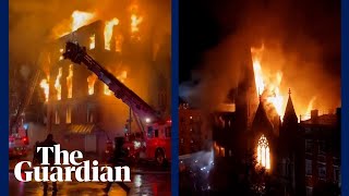 Huge blaze engulfs New York church housing Liberty Bell