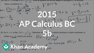 2015 AP Calculus BC 5b | AP Calculus BC solved exams | AP Calculus BC | Khan Academy