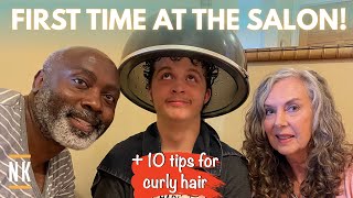 MY TEEN’S FIRST SALON HAIRCUT EVER! | CURLY HAIR TIPS