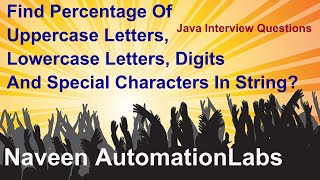 Find Percentage Of Uppercase Letters, Lowercase Letters, Digits And Special Characters In String?