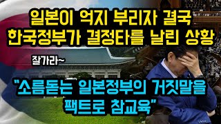 일본이 억지 부리자 결국 한국정부가 비장의 결정타를 날린 상황, \