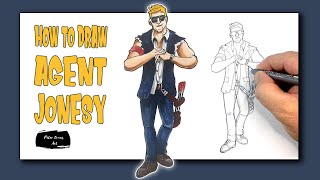 How to Draw Agent Jonesy | Fortnite