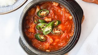Easy Kimchi Jjigae with Pork Belly (Korean Kimchi Stew) #shorts