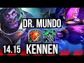 DR. MUNDO vs KENNEN (TOP) | Rank 7 Mundo, 3/1/2 | EUW Grandmaster | 14.15