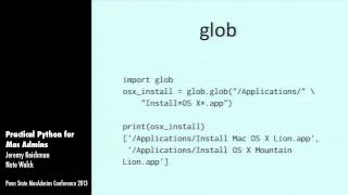 Practical Python for Mac Admins - Jeremy Reichman, Nate Walck