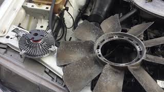 Installing a new fan clutch on V8 420SEL 560SEL W126 Benz