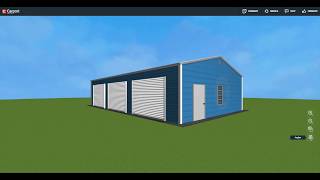 22 x 36 Vertical Roof Metal Garage - Carport Central