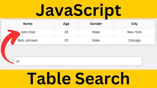 JavaScript - How To Create a Table Search Bar with JavaScript