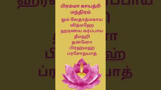 Brahma Gayatri Mantra Tamil | பிரம்மா காயத்ரி மந்திரம் #shorts #mantra