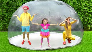 Maya and Mary and Collection Kids Songs with Inflatable House