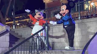 Mickey Mouse as R2D2 and Minnie Mouse as BB8 during Star Wars Nite! // Disneyland