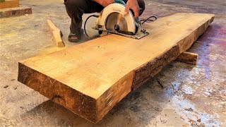 Woodworking Making Large Dining Table Set Design // Monolithic Wood Woodworking Skill