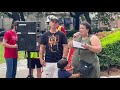 NOWCRJ organizer Rocio speaks at the Workers Fight Back March