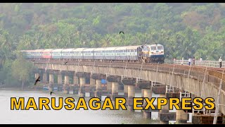 Top Class Speed Konkan Railway : Ruthless Marusagar Express Races over Longest Sharavathi Bridge