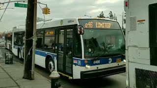 MTA NYC Bus: Morning Rush Hour on the Q46 line with limited \u0026 express buses