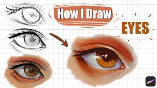 How I Draw Eyes - Tutorial (Procreate)