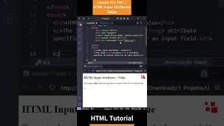 HTML Tutorial - Lesson 71: HTML Input Attributes - Value Part 1 #html #htmlcss #htmltutorial #css