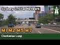 Driving the Sydney Orbital Network [4K] - Clockwise (M1, M2, M5, M7)