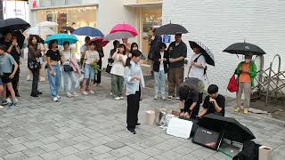 [STREET ARTIST] YU KAGAWA, HYOJIN \u0026 YOUNGWON. INTERACTIVE HONGDAE BUSKING. 230715.