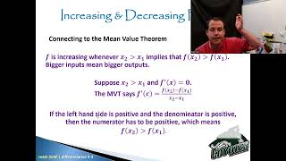 AP Calculus - Lesson 5.3 - intervals of increase and decrease
