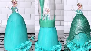 Elsa// Disney frozen Birthday Cake|| on tiktok||pull me up doll cake